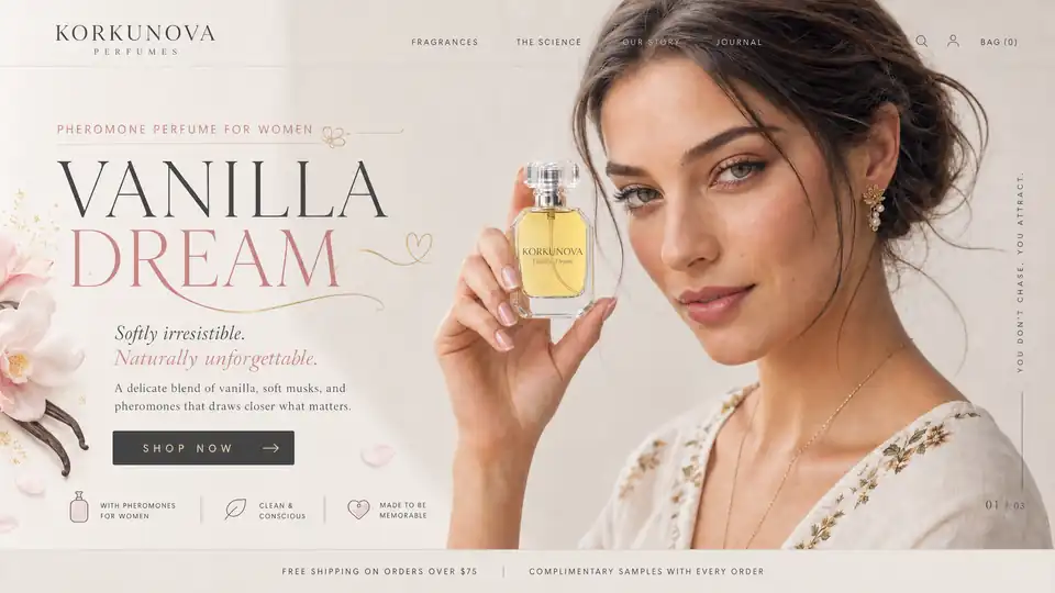 Korkunova Perfumes website homepage