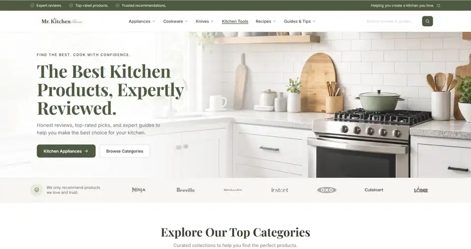 Mr. Kitchen Adviser website homepage